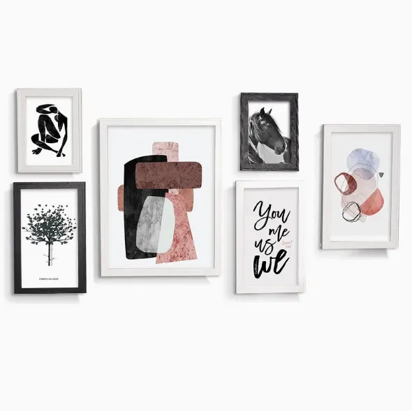 Χονδρική Μαύρο Α3 Α4 Ξύλινο Πλαίσιο ζωγραφικής τέχνης για το σπίτι